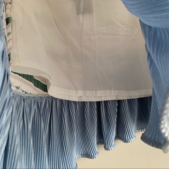 Vivienne Hu Green textured Multi stripe asymmetric ruffle skirt - Picture 6 of 12